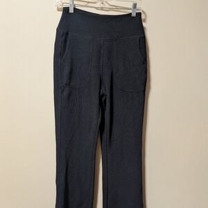Calvin Klein Women's Black Flared Waffle Knit Lounge Pants